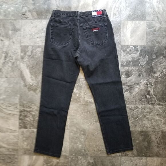 Vintage 90s y2k Black Tommy Hilfiger High Rise Waist Relaxed Fit Mom Jeans 9/30 - Picture 3 of 8
